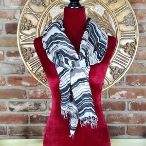 Lane Bryant Black/White Gauze Scarf